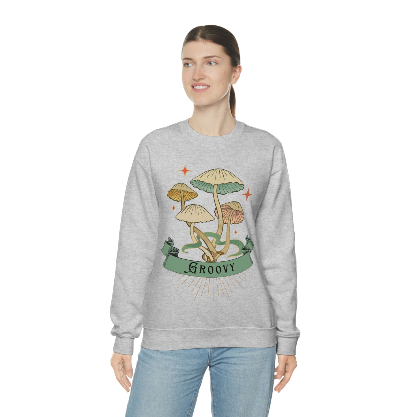 Groovy Shrooms Unisex Heavy Blend™ Crewneck Sweatshirt