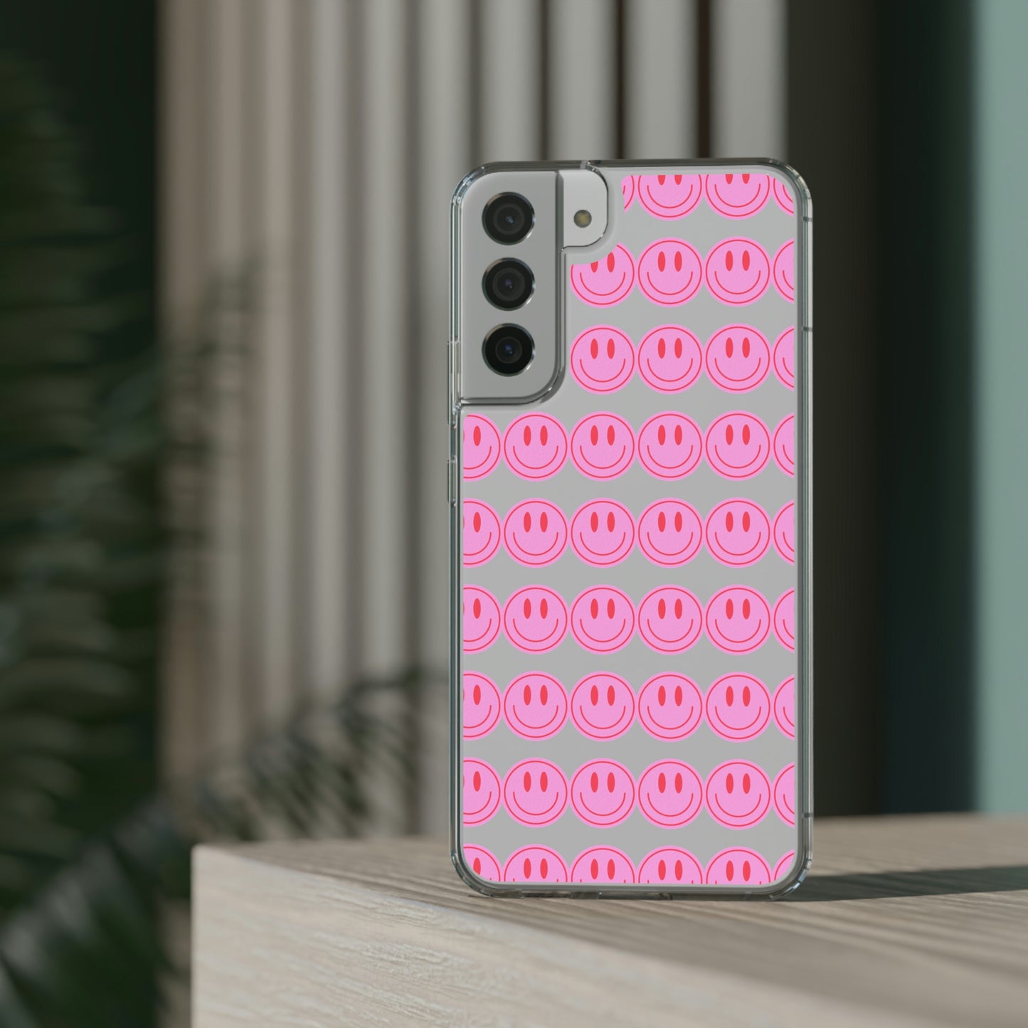 Pink Smiley Clear Case