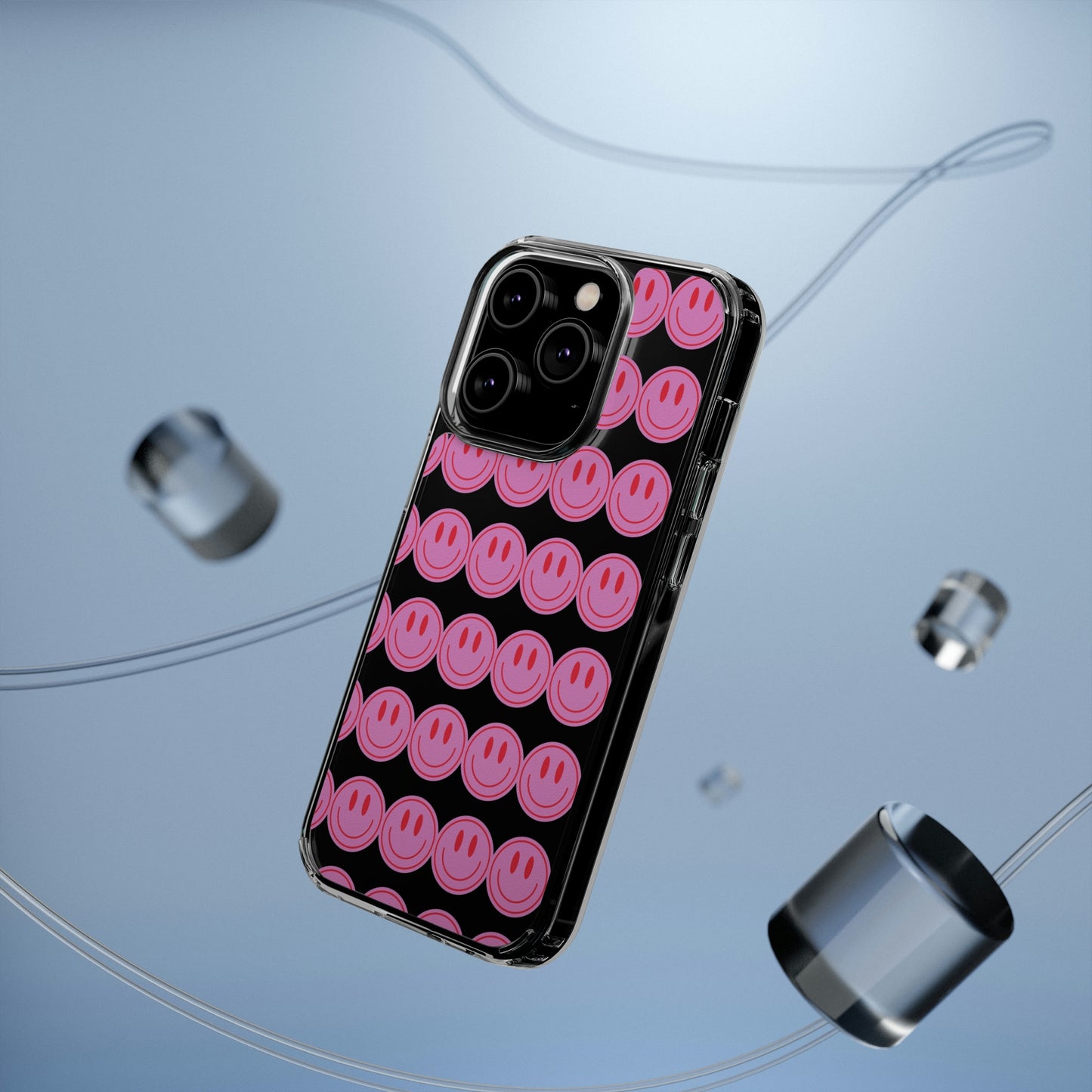 Pink Smiley Clear Case