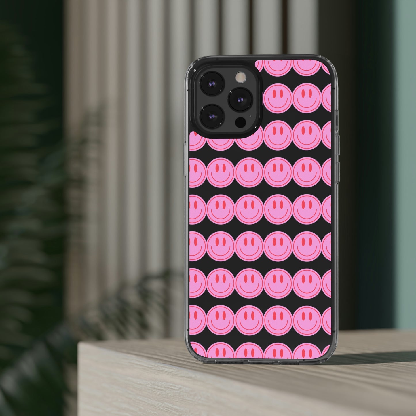 Pink Smiley Clear Case
