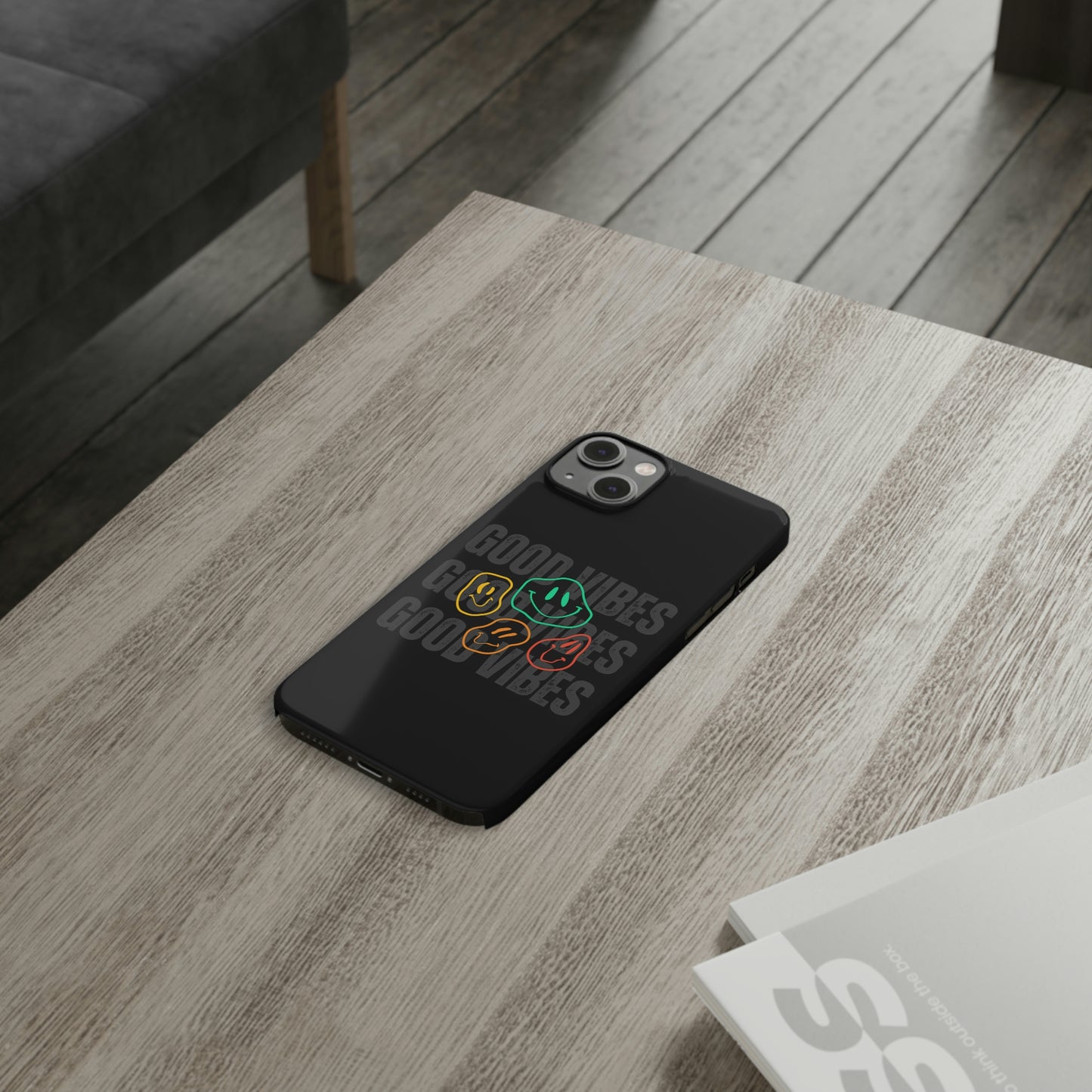 Good Vibes Smiley Faces Slim Phone Case, Case-Mate