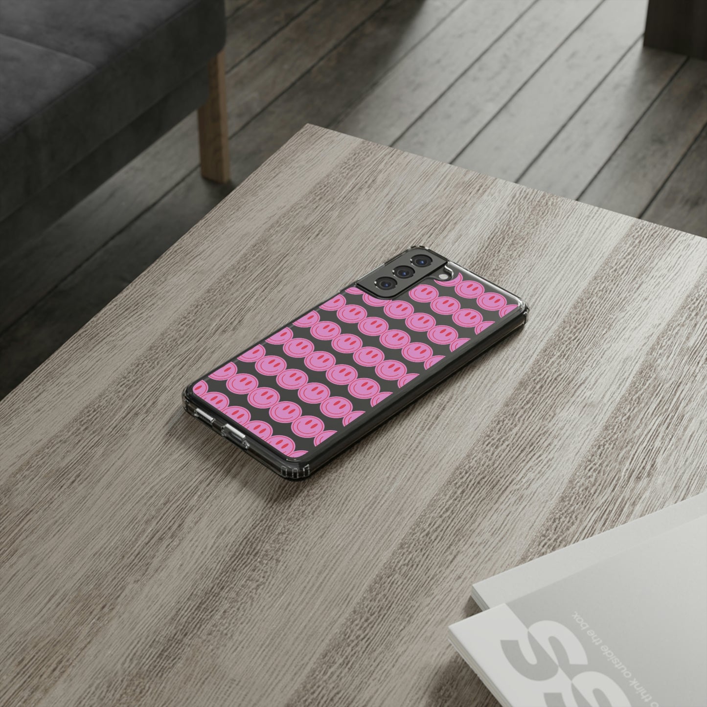 Pink Smiley Clear Case