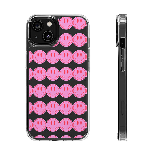 Pink Smiley Clear Case