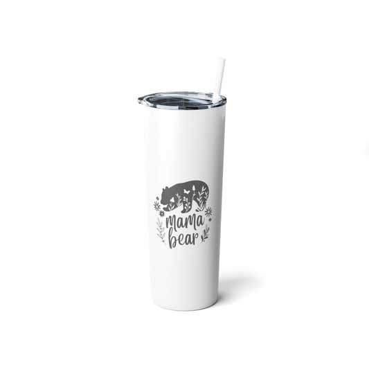 Mama Bear Skinny Steel Tumbler with Straw, 20oz