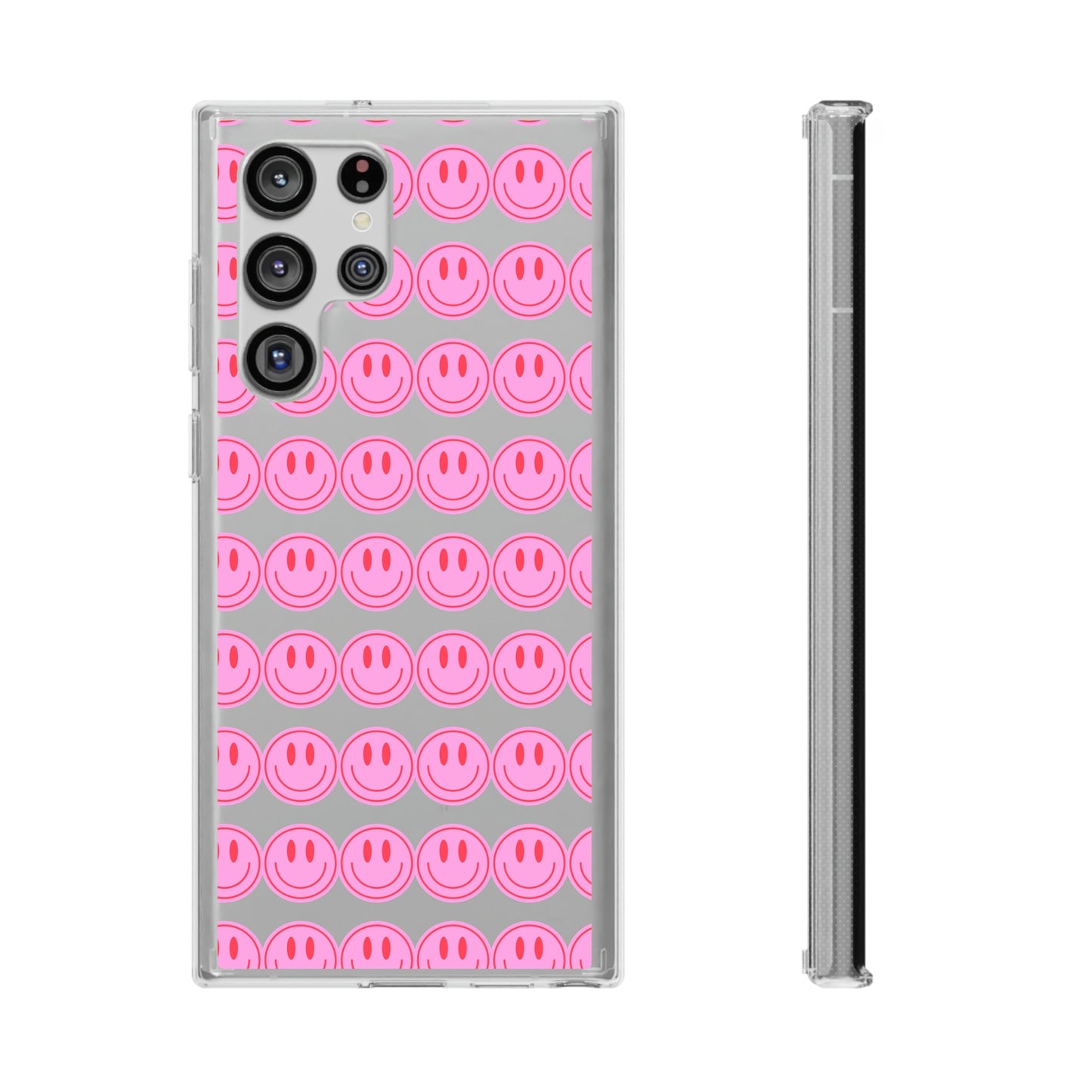 Pink Smiley Clear Case