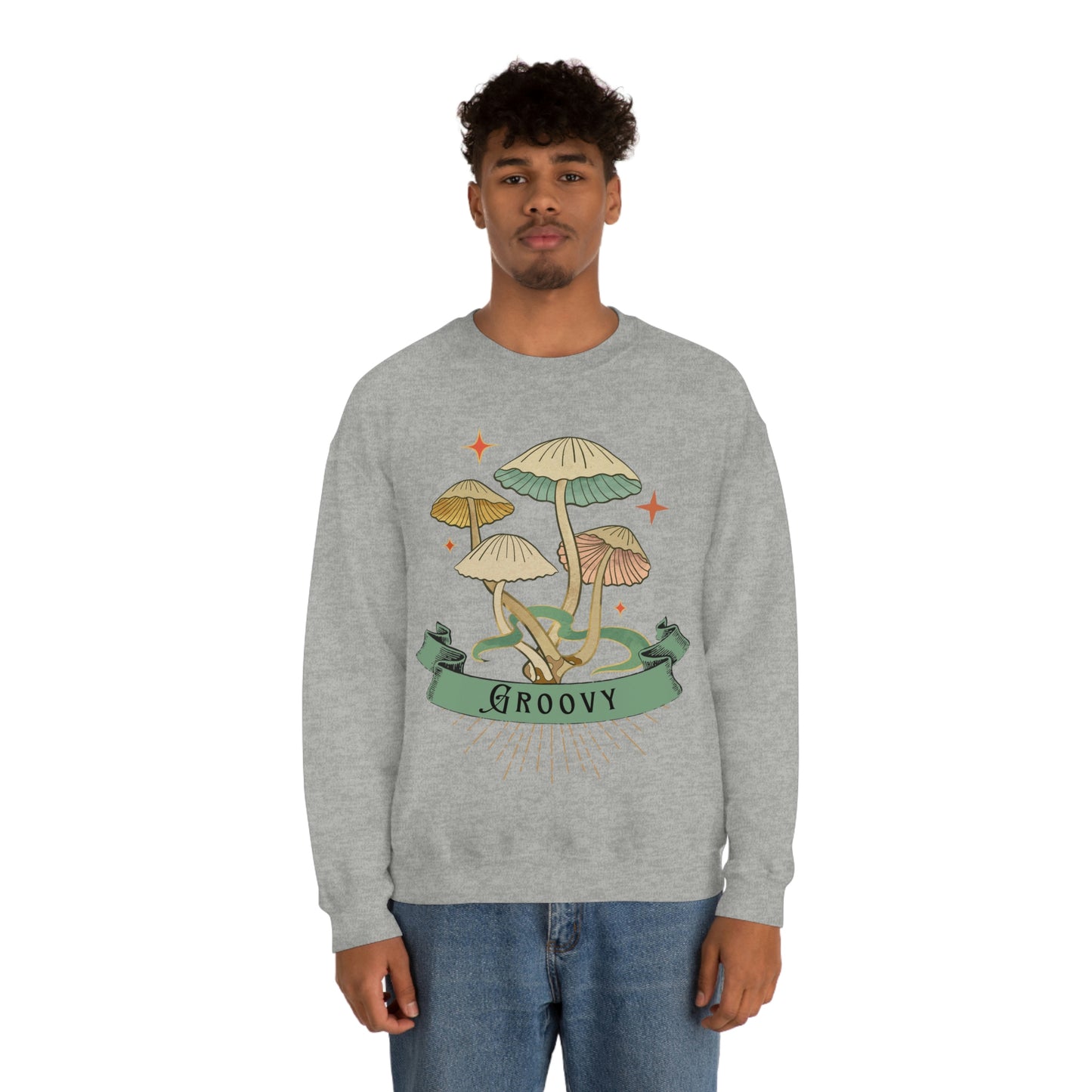 Groovy Shrooms Unisex Heavy Blend™ Crewneck Sweatshirt