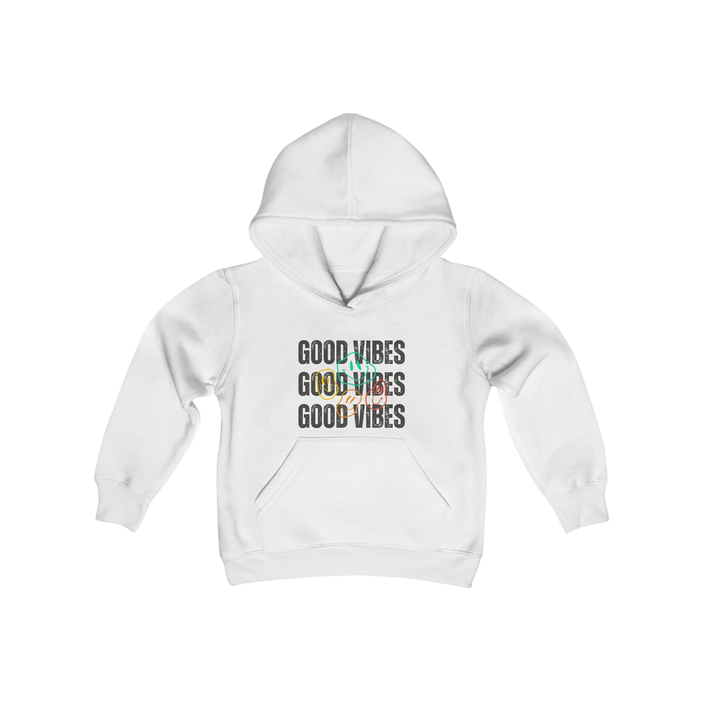 Good Vibes Smiley Faces Youth Hooded Sweatshirt
