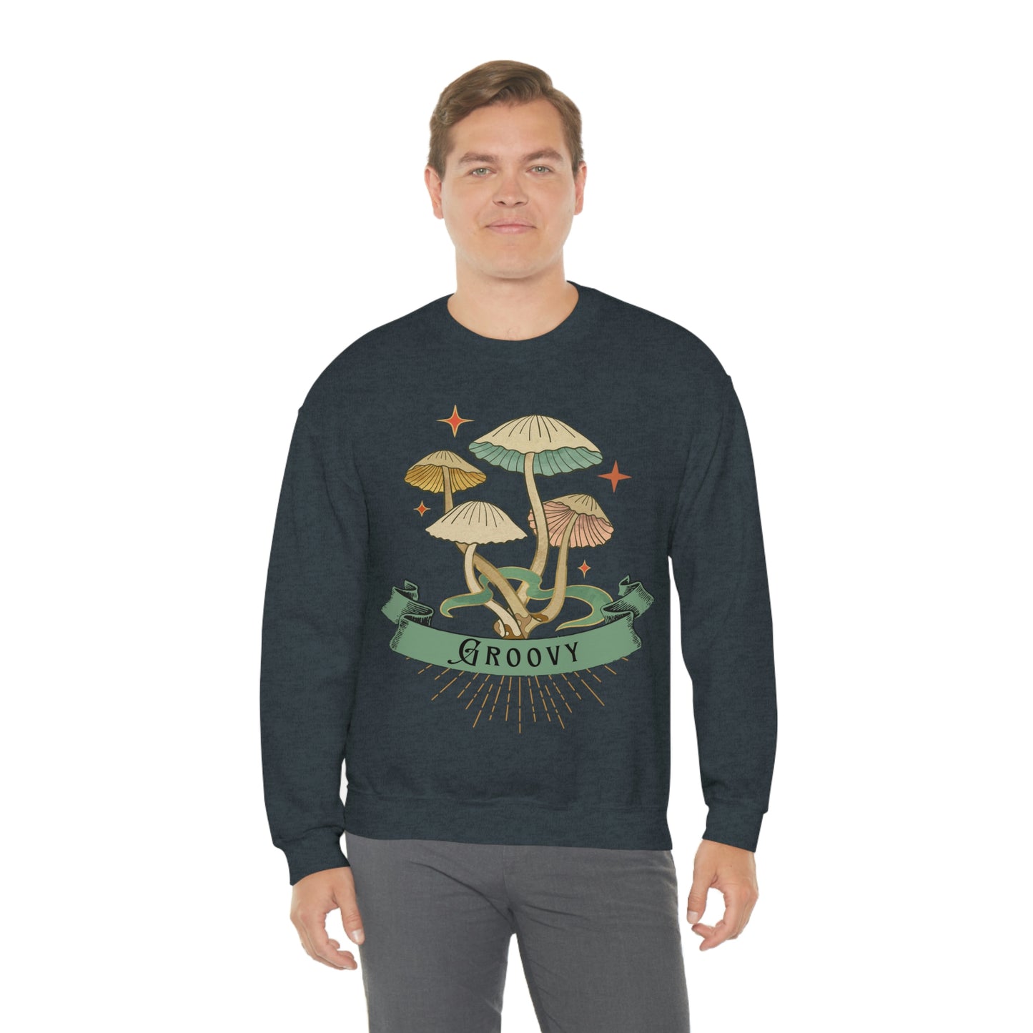 Groovy Shrooms Unisex Heavy Blend™ Crewneck Sweatshirt