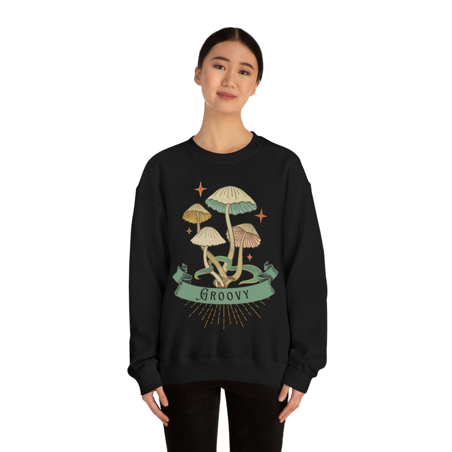 Groovy Shrooms Unisex Heavy Blend™ Crewneck Sweatshirt