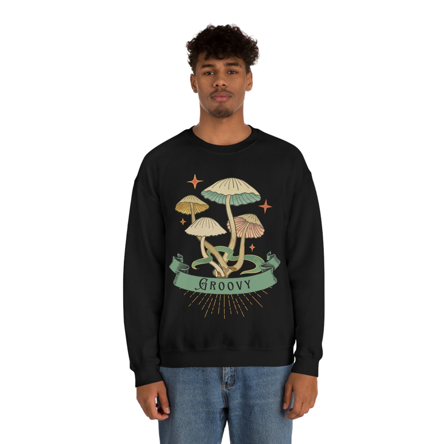 Groovy Shrooms Unisex Heavy Blend™ Crewneck Sweatshirt