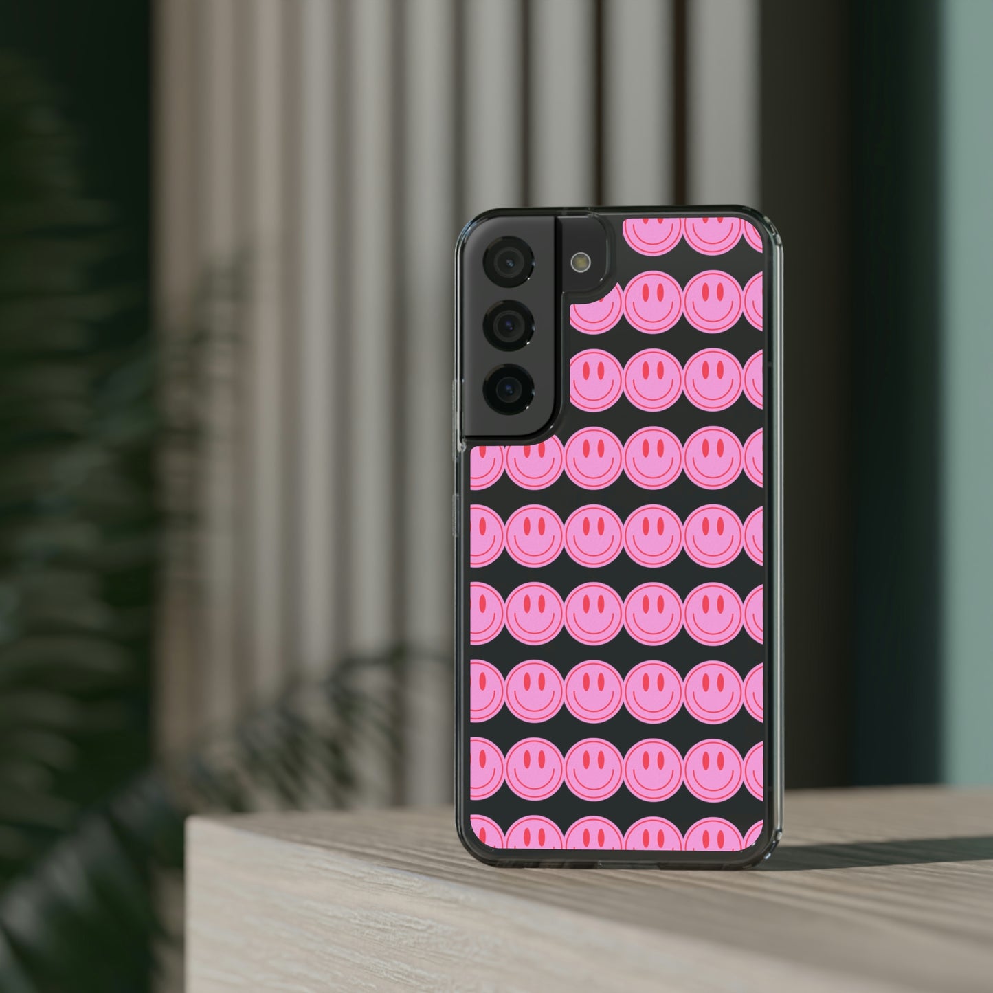 Pink Smiley Clear Case