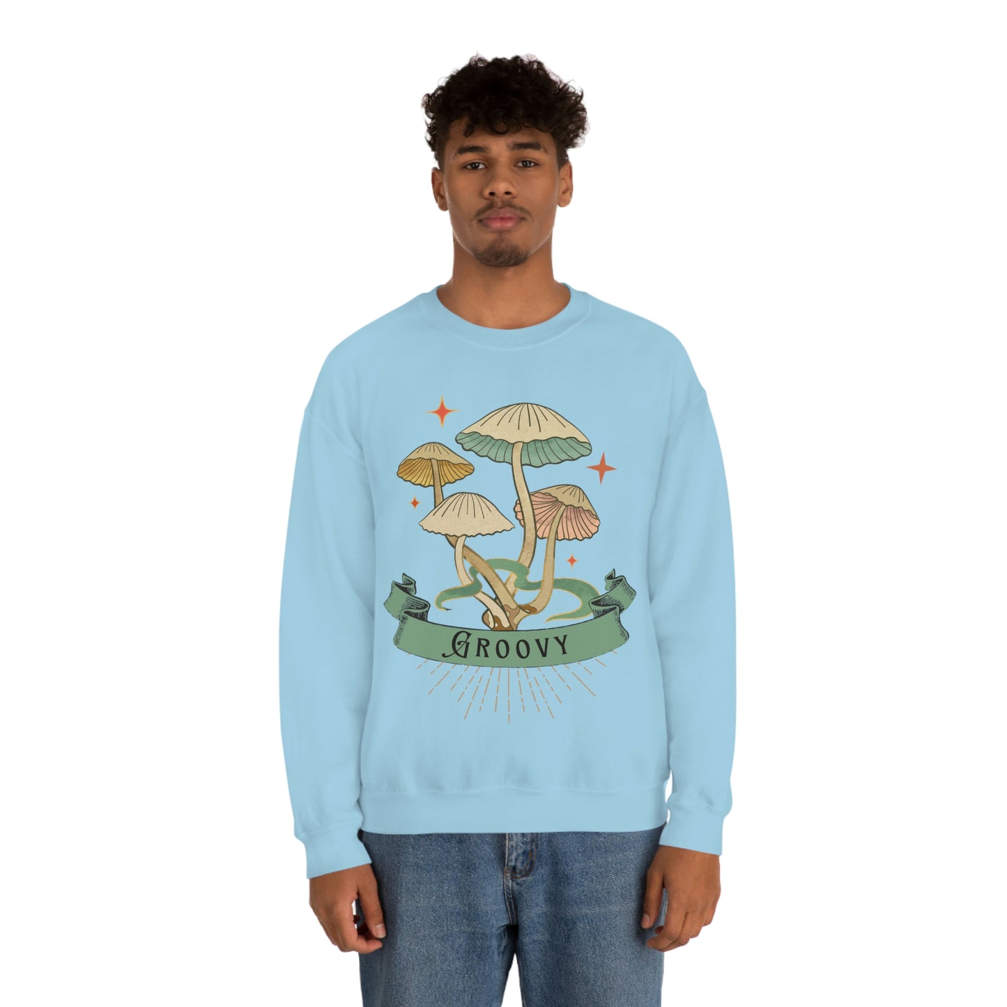 Groovy Shrooms Unisex Heavy Blend™ Crewneck Sweatshirt