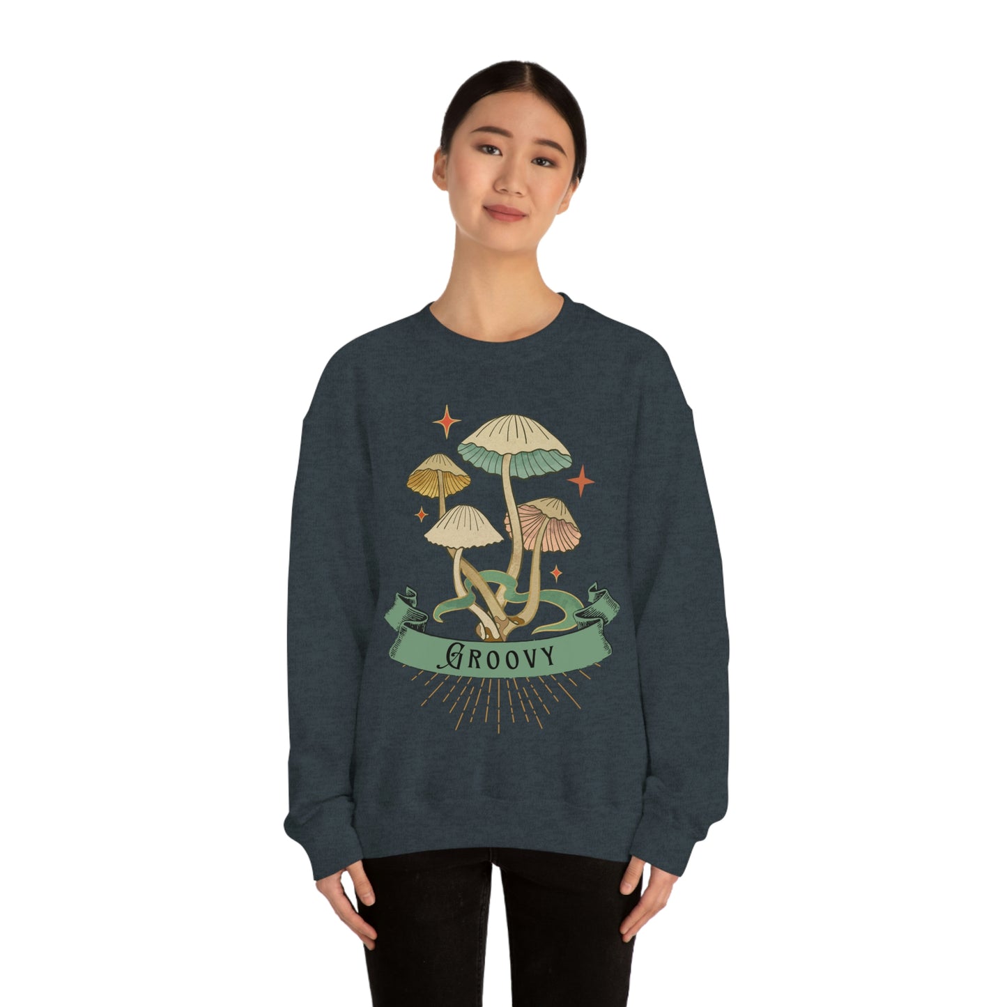 Groovy Shrooms Unisex Heavy Blend™ Crewneck Sweatshirt