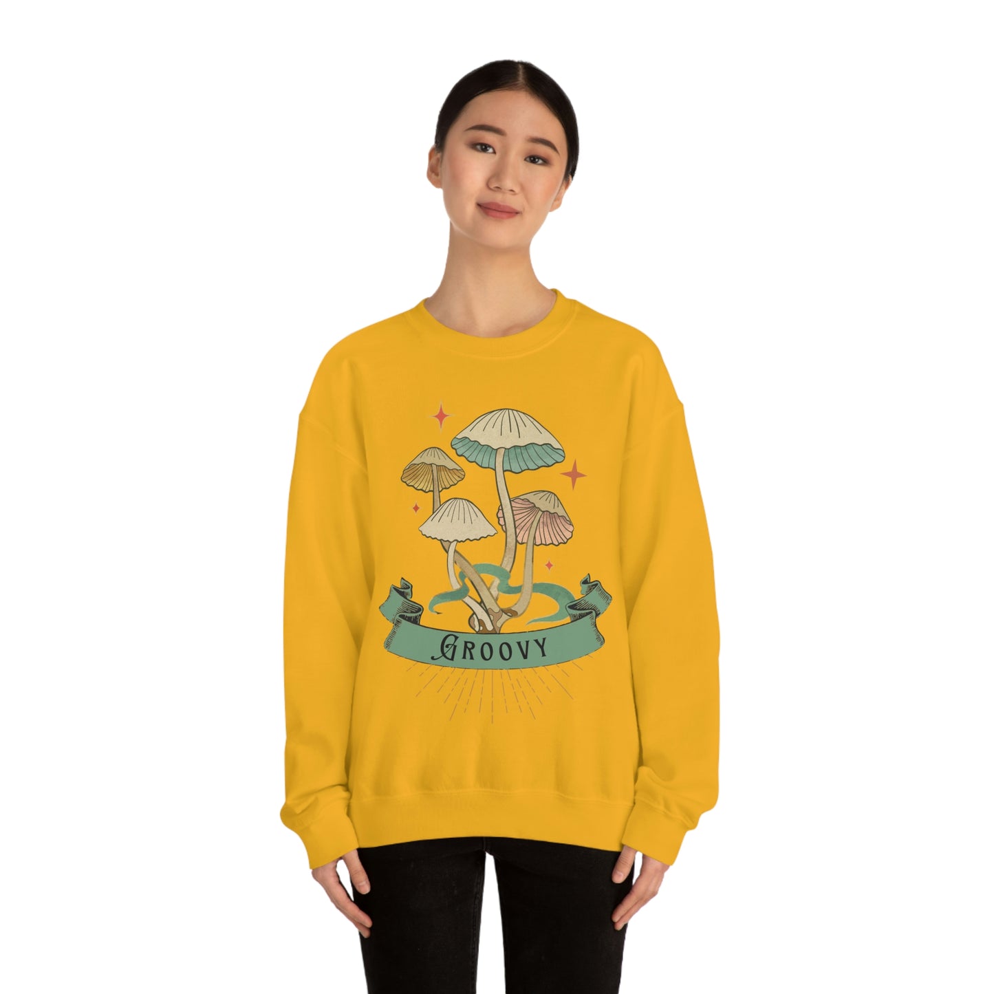 Groovy Shrooms Unisex Heavy Blend™ Crewneck Sweatshirt