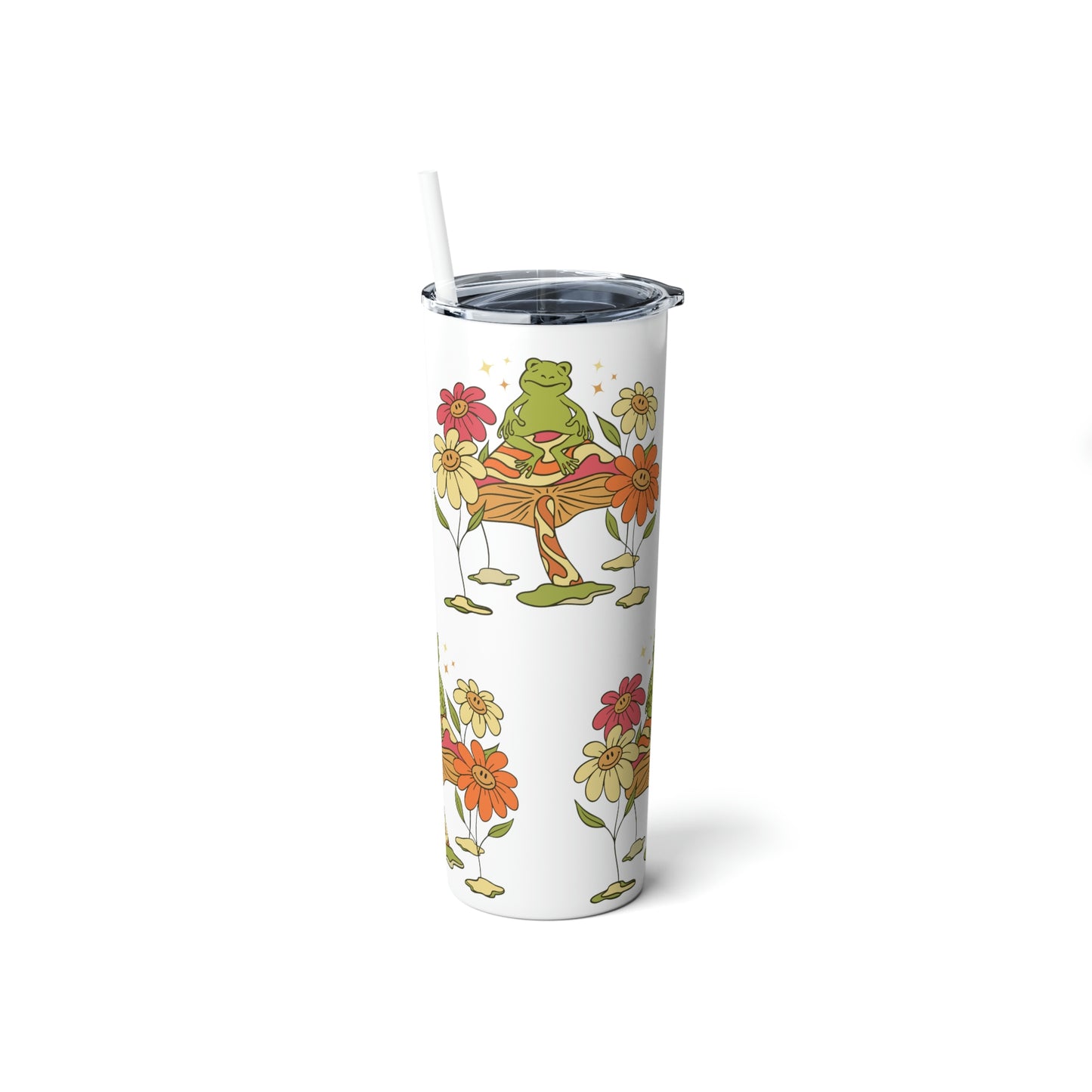 Chill Frog Skinny Steel Tumbler with Straw, 20oz
