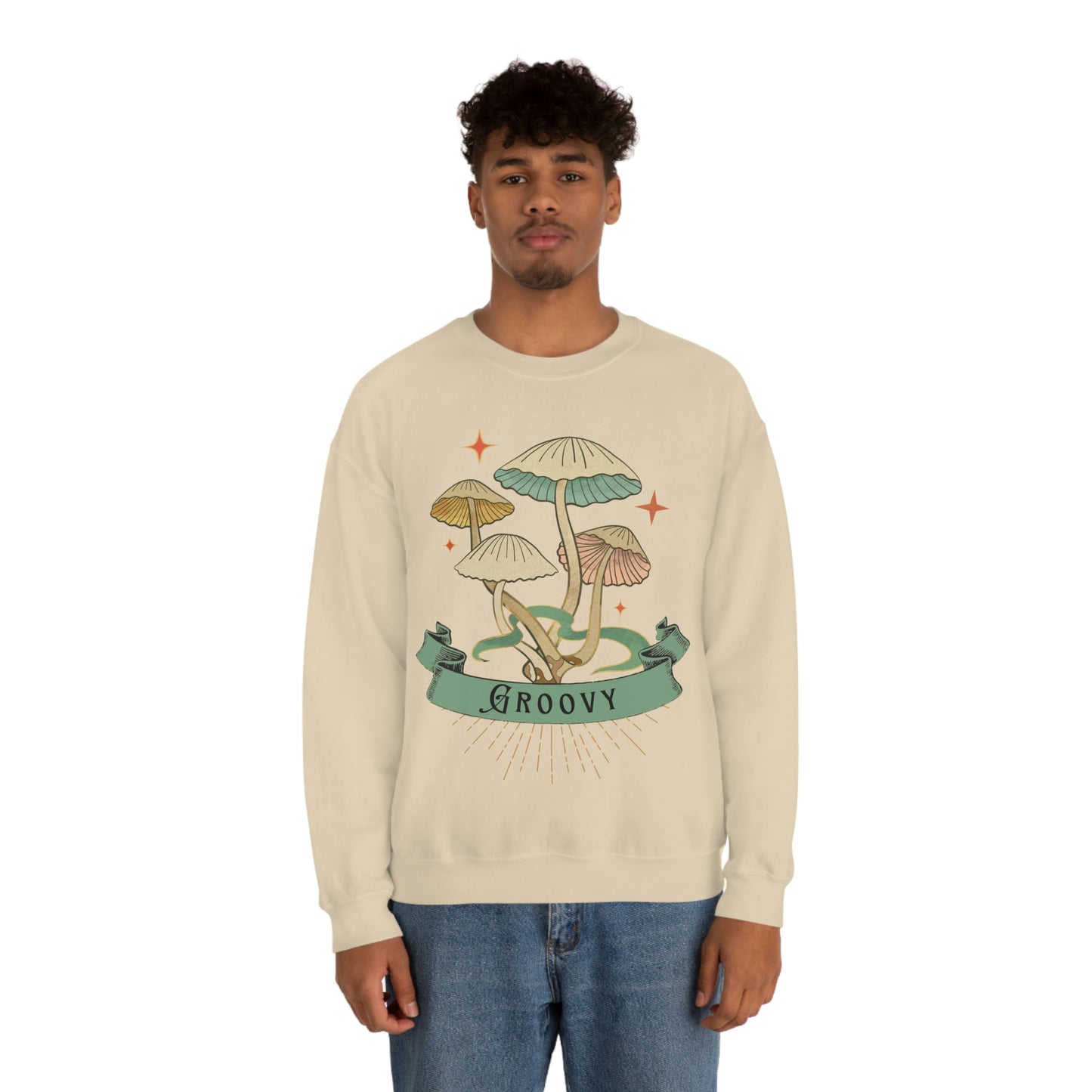 Groovy Shrooms Unisex Heavy Blend™ Crewneck Sweatshirt
