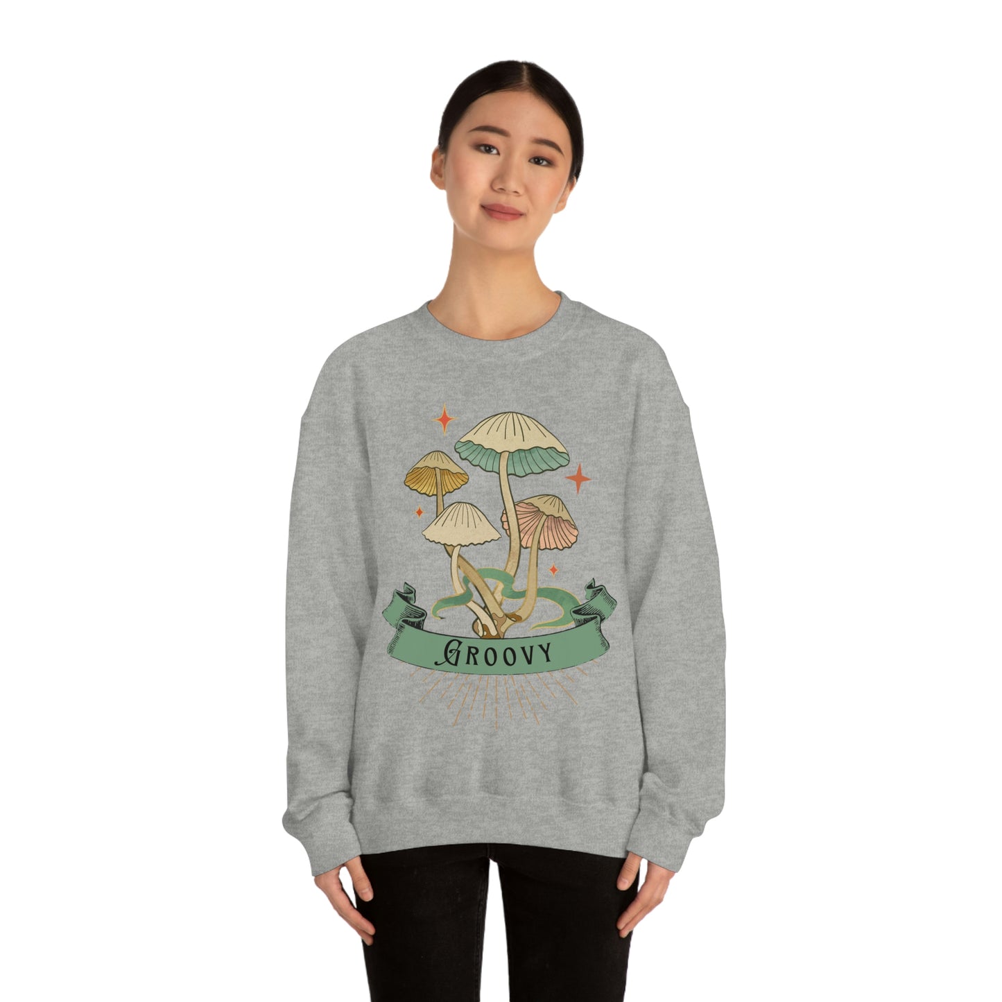 Groovy Shrooms Unisex Heavy Blend™ Crewneck Sweatshirt