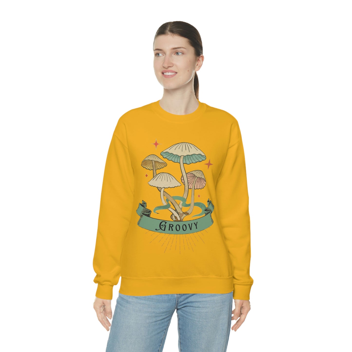 Groovy Shrooms Unisex Heavy Blend™ Crewneck Sweatshirt