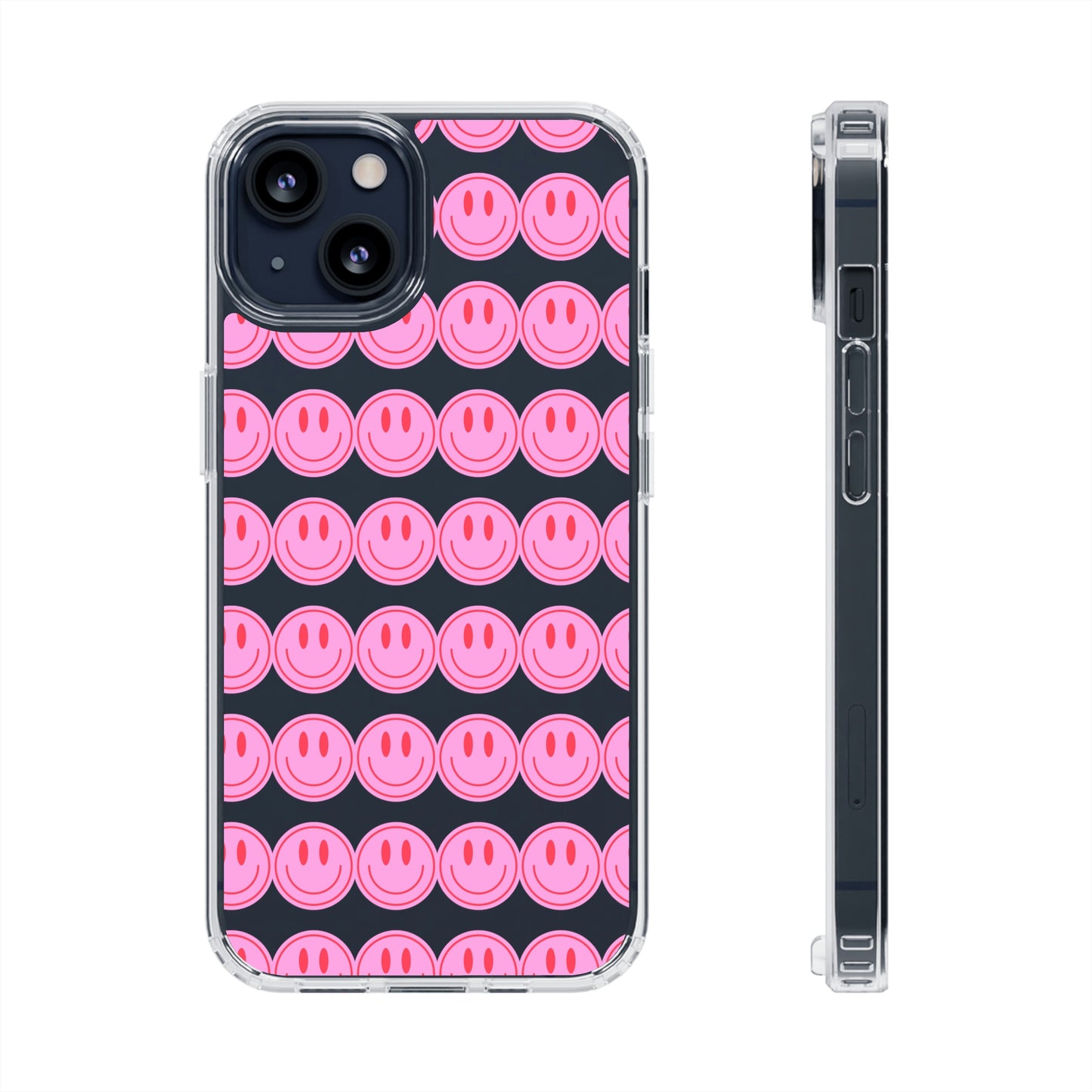 Pink Smiley Clear Case