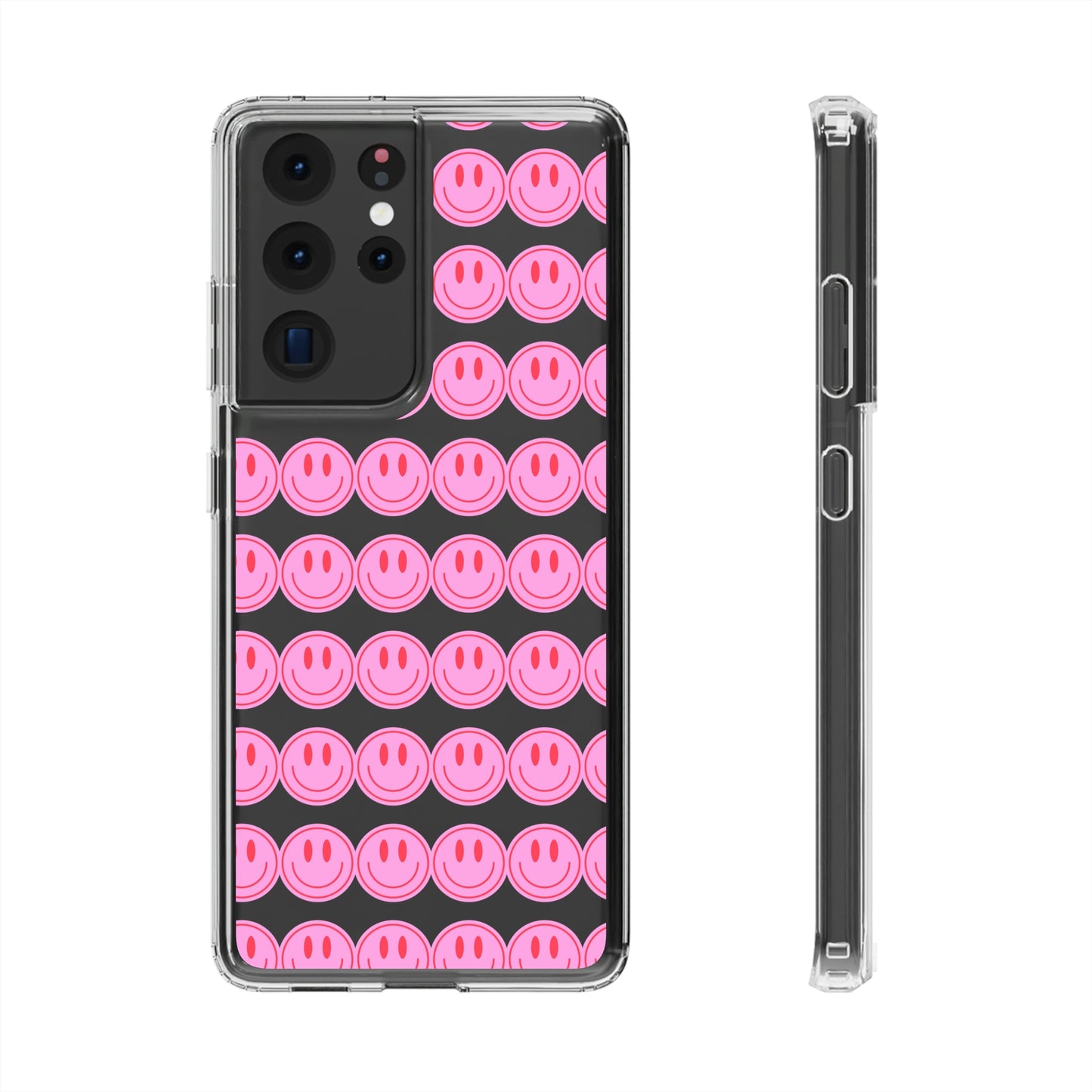 Pink Smiley Clear Case