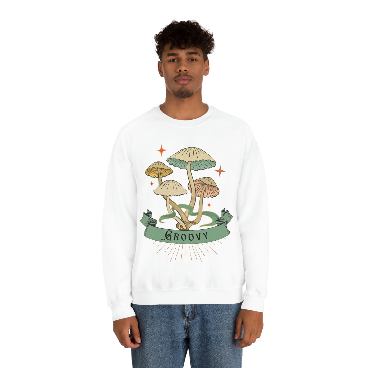 Groovy Shrooms Unisex Heavy Blend™ Crewneck Sweatshirt