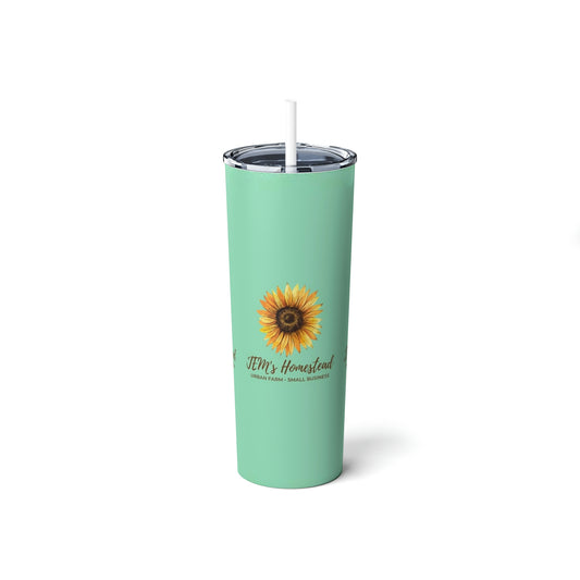 JEM's Homestead Skinny Steel Tumbler with Straw, 20oz