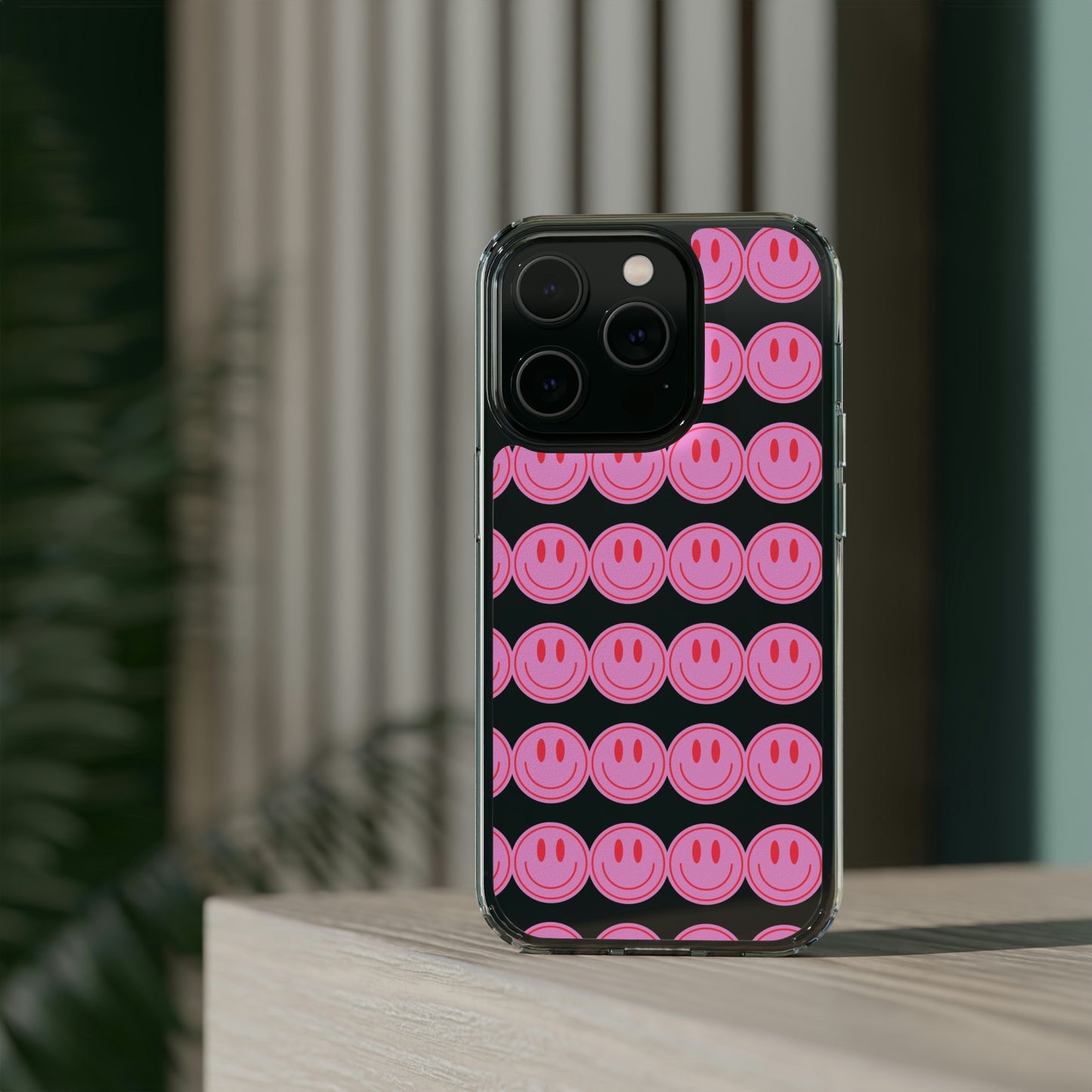 Pink Smiley Clear Case