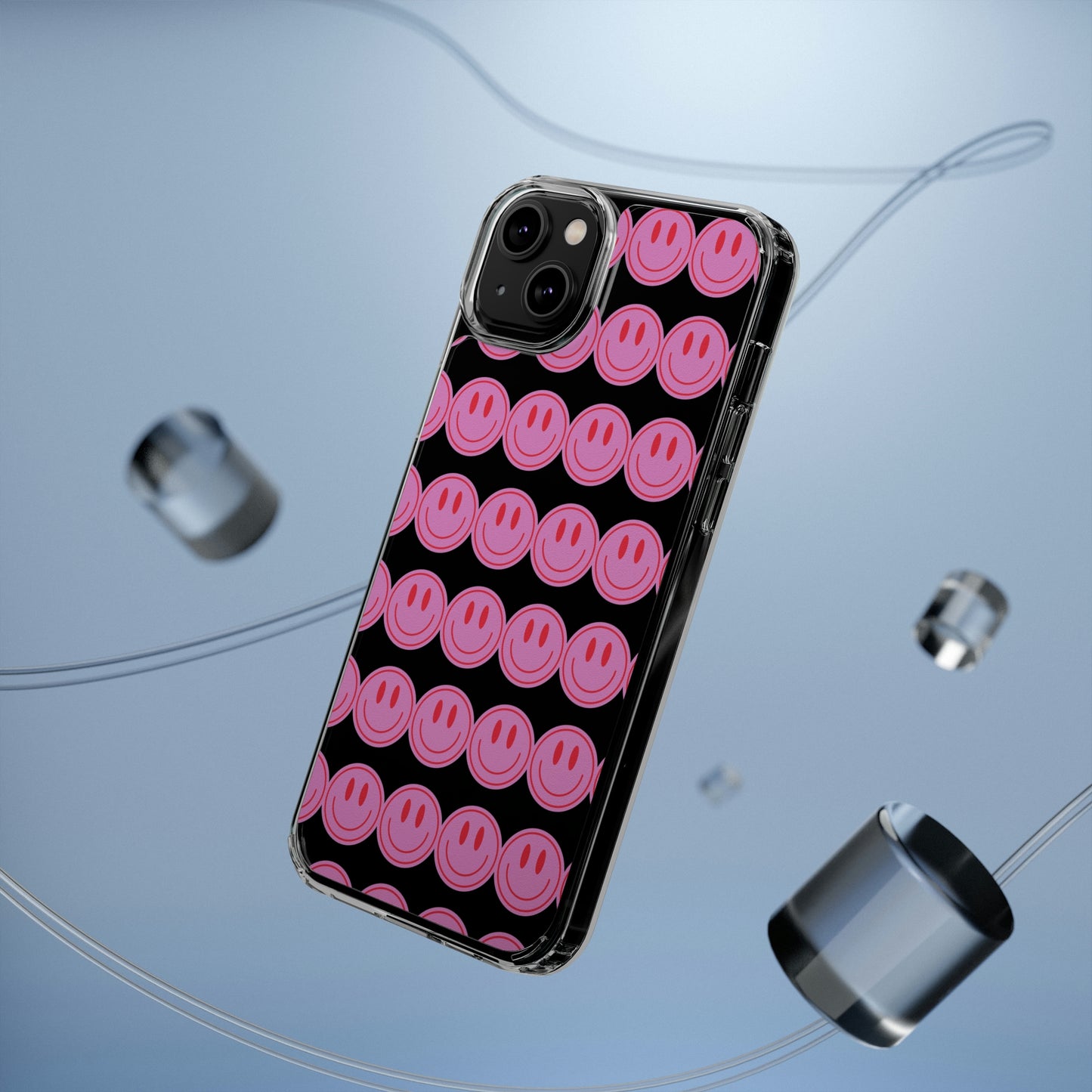 Pink Smiley Clear Case