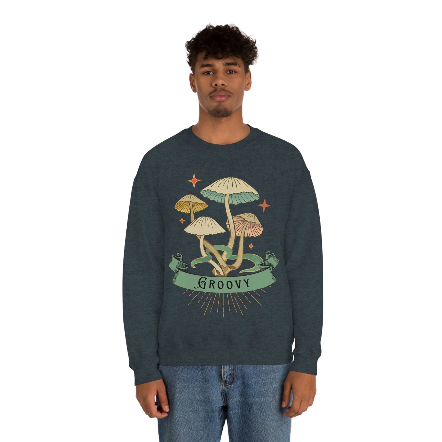 Groovy Shrooms Unisex Heavy Blend™ Crewneck Sweatshirt