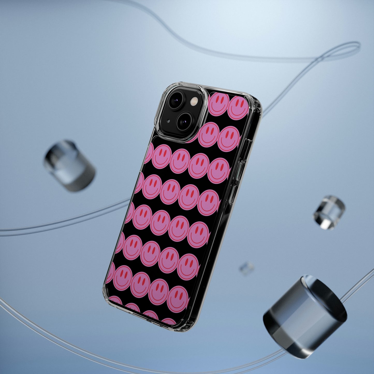 Pink Smiley Clear Case