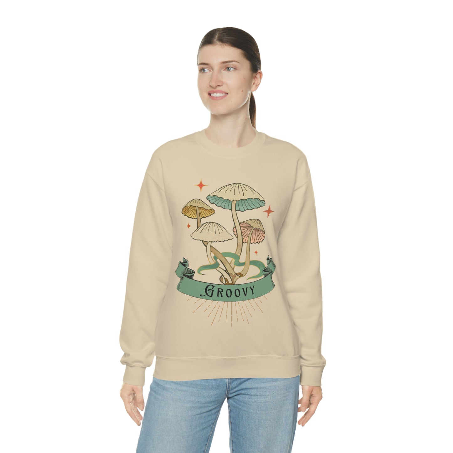 Groovy Shrooms Unisex Heavy Blend™ Crewneck Sweatshirt