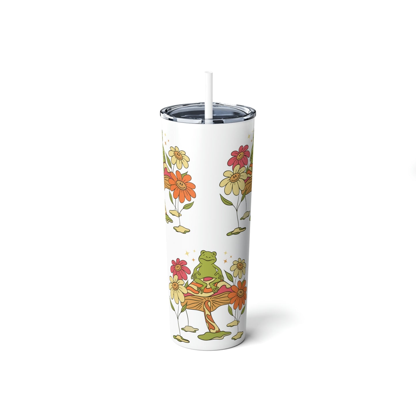 Chill Frog Skinny Steel Tumbler with Straw, 20oz