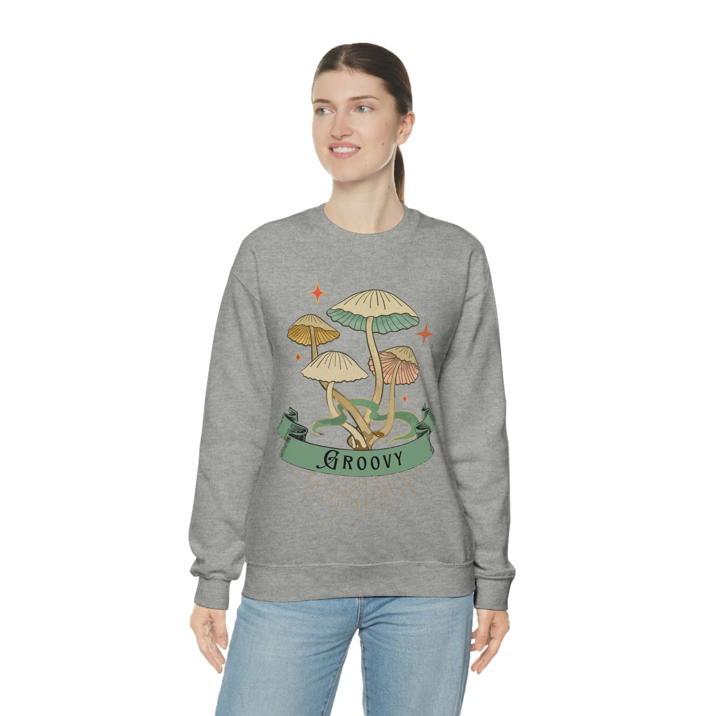 Groovy Shrooms Unisex Heavy Blend™ Crewneck Sweatshirt