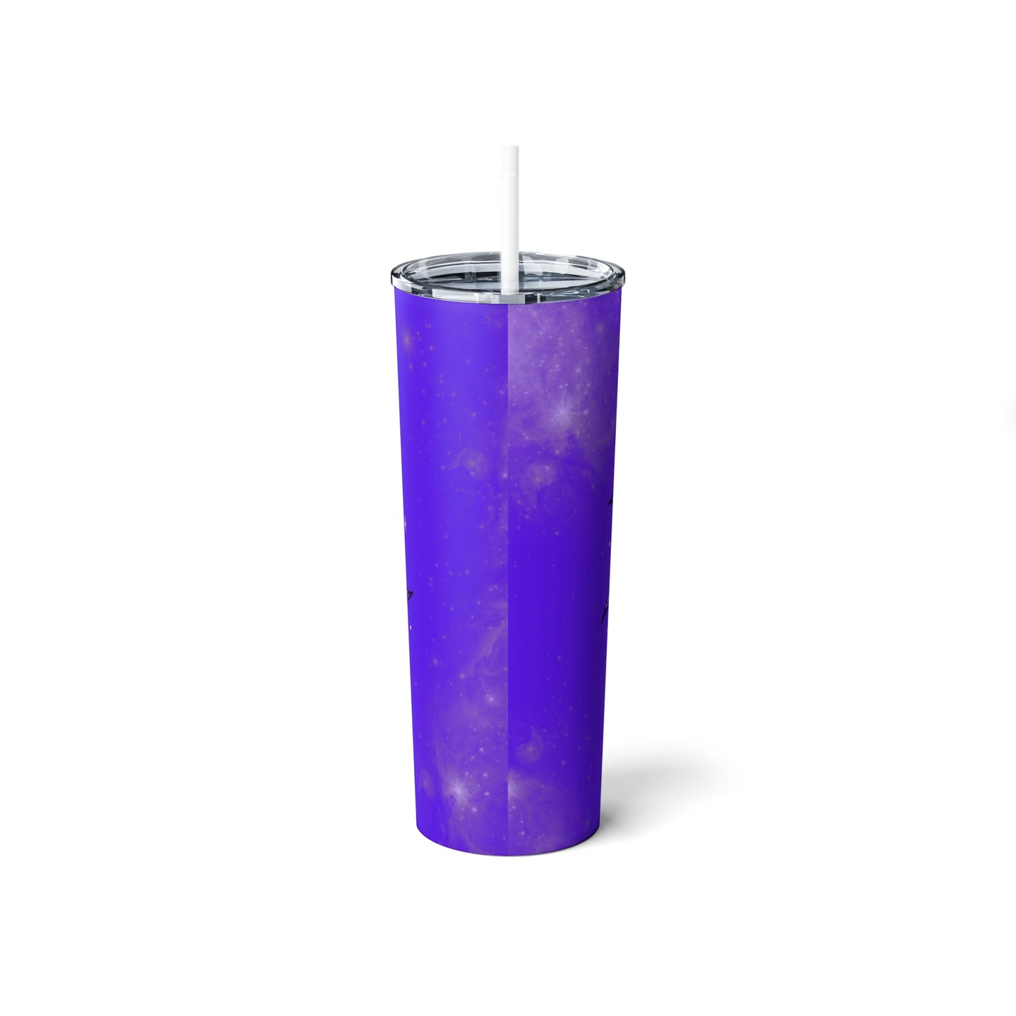 Purple Galaxy Sun Skinny Steel Tumbler with Straw, 20oz