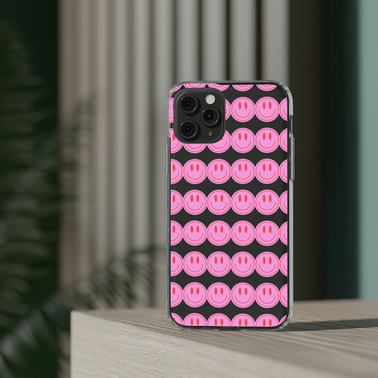 Pink Smiley Clear Case