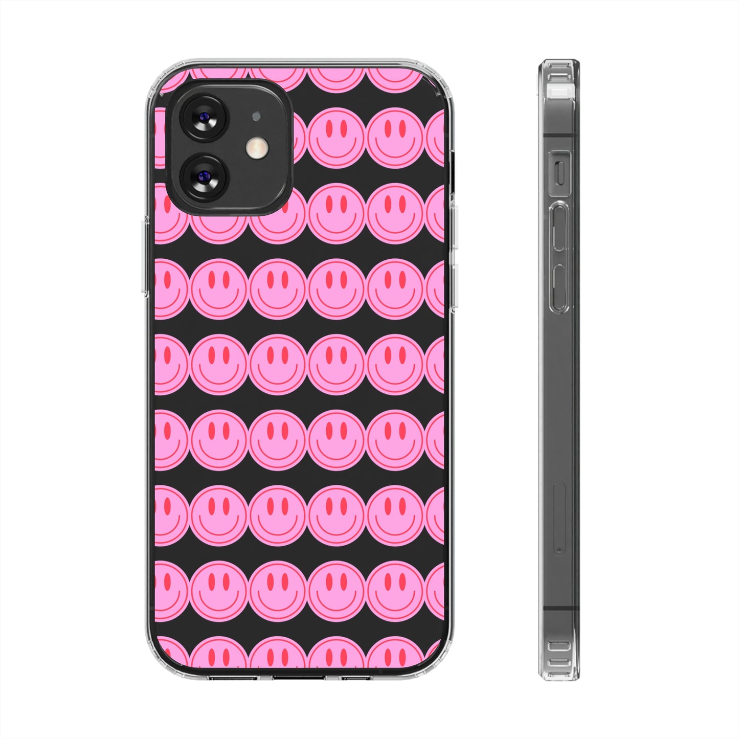 Pink Smiley Clear Case