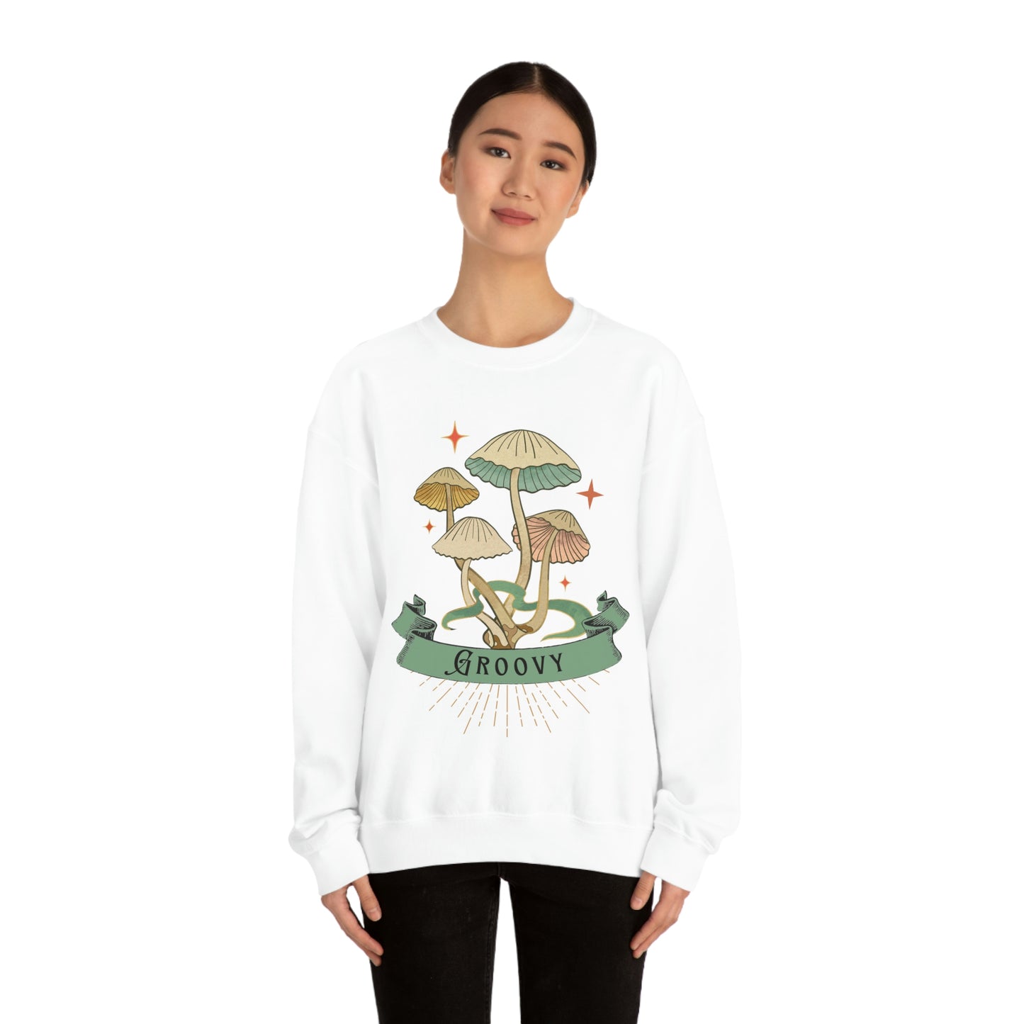 Groovy Shrooms Unisex Heavy Blend™ Crewneck Sweatshirt