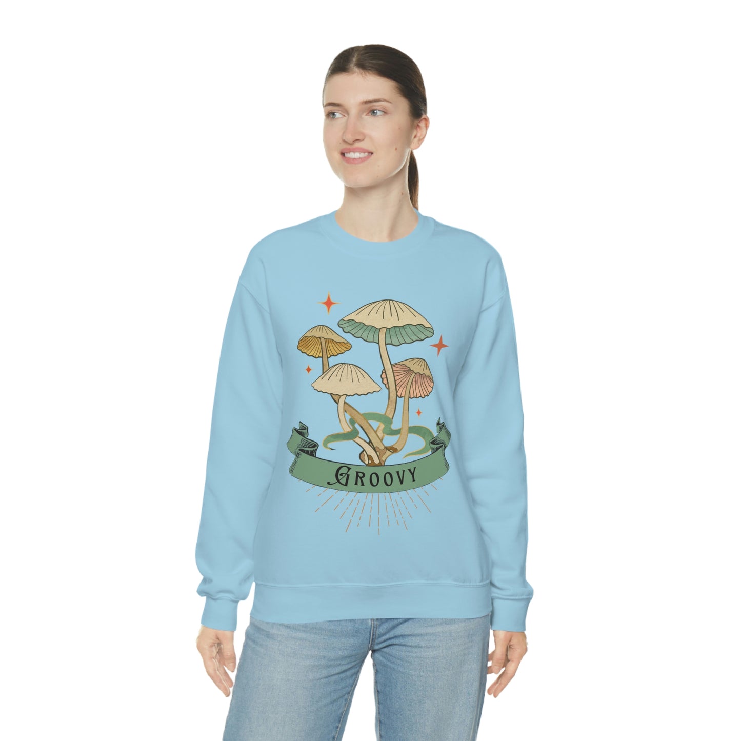Groovy Shrooms Unisex Heavy Blend™ Crewneck Sweatshirt