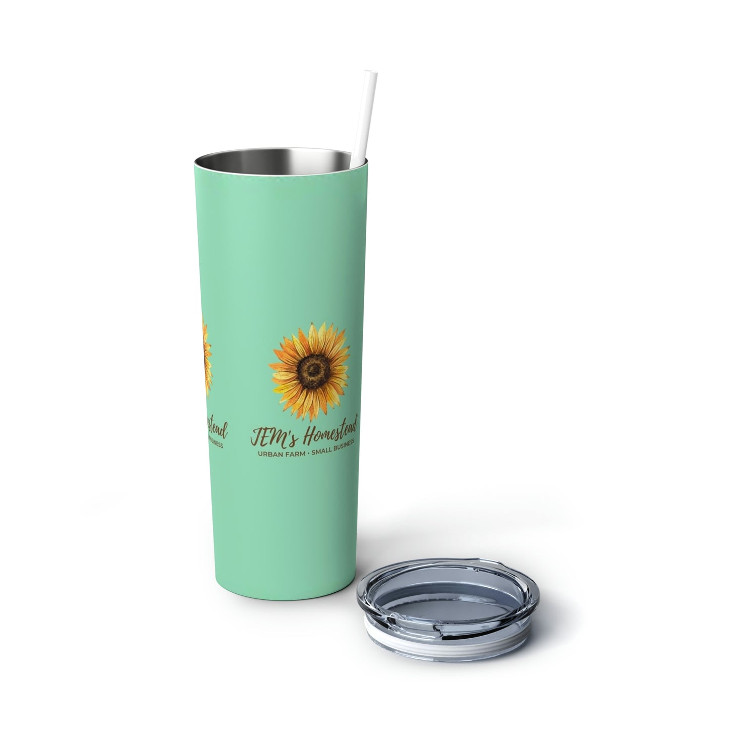 JEM's Homestead Skinny Steel Tumbler with Straw, 20oz