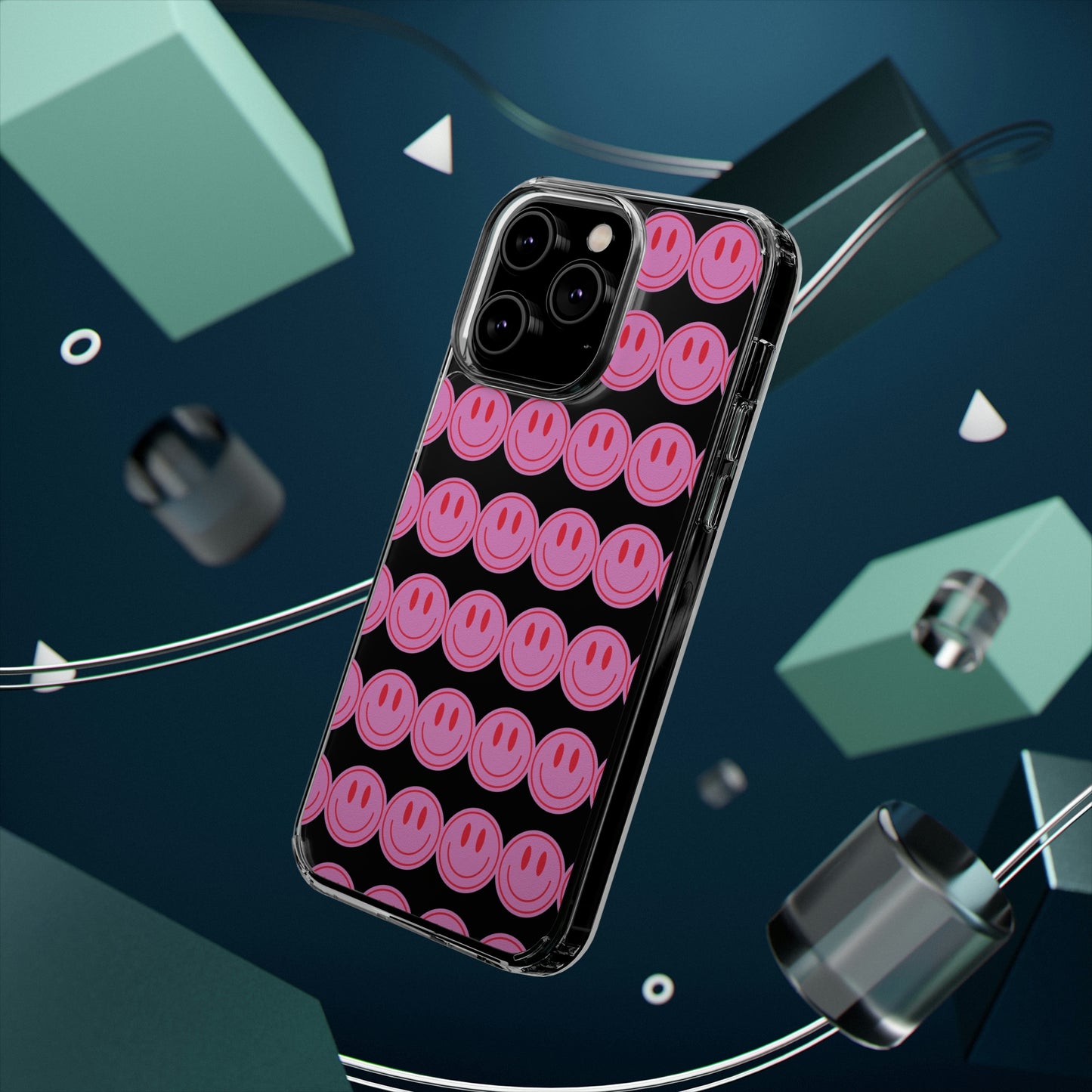 Pink Smiley Clear Case