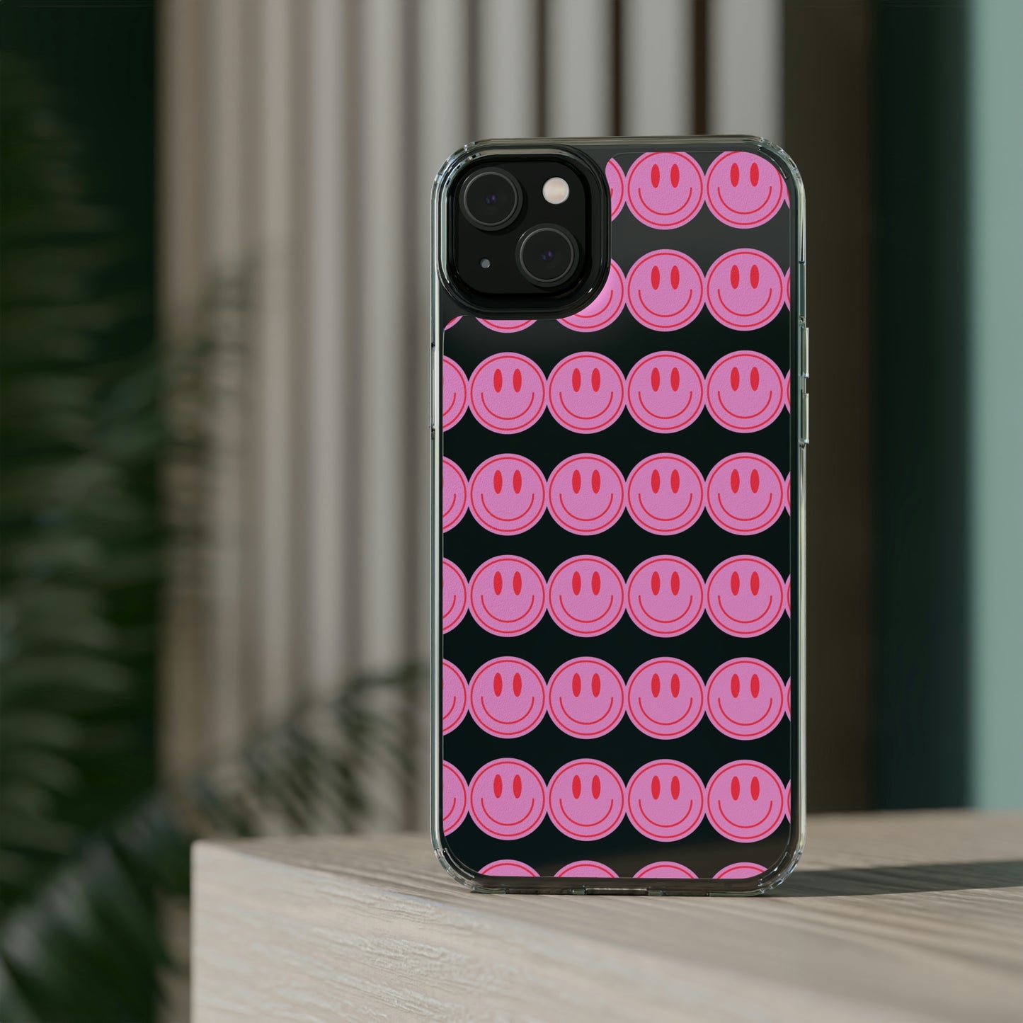 Pink Smiley Clear Case