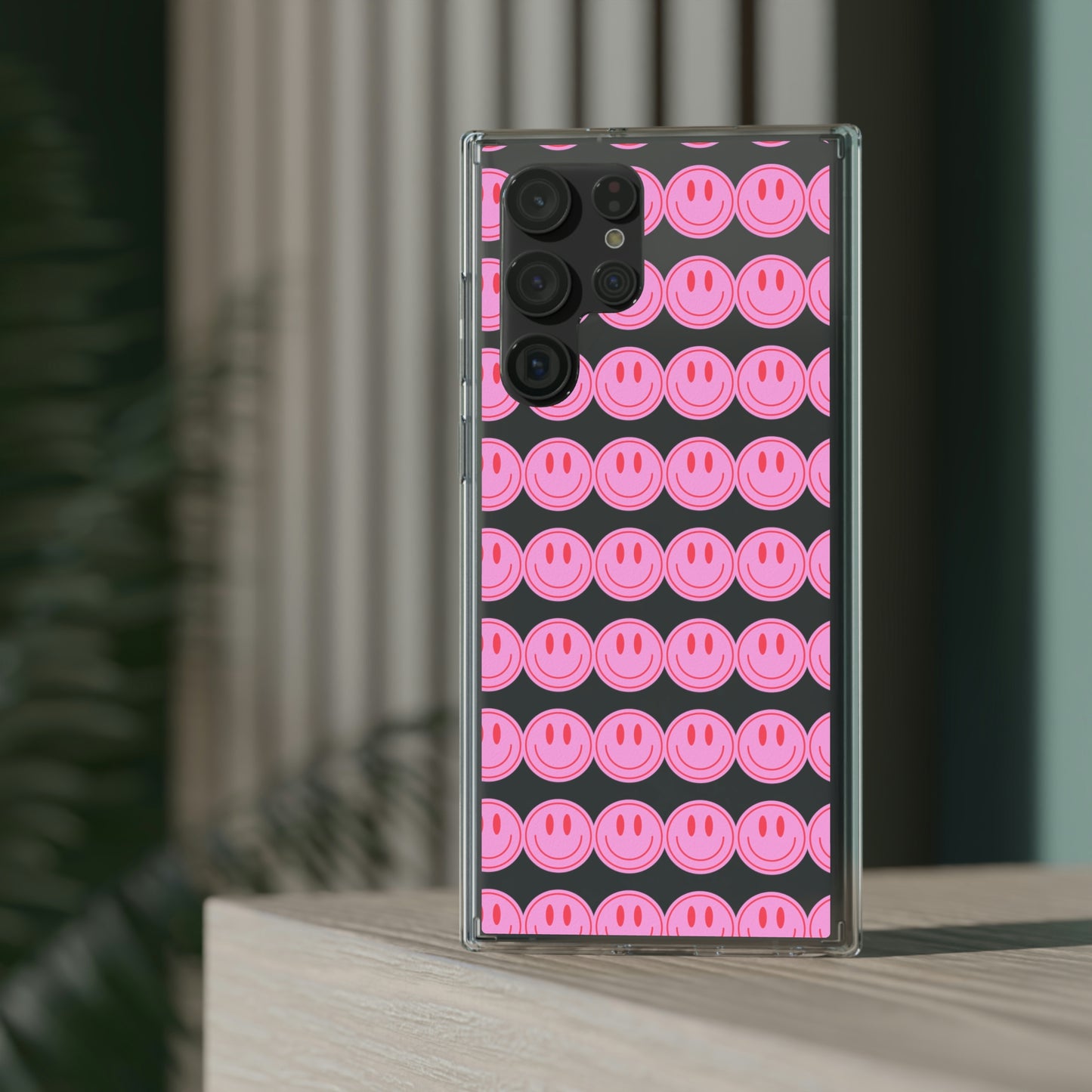 Pink Smiley Clear Case