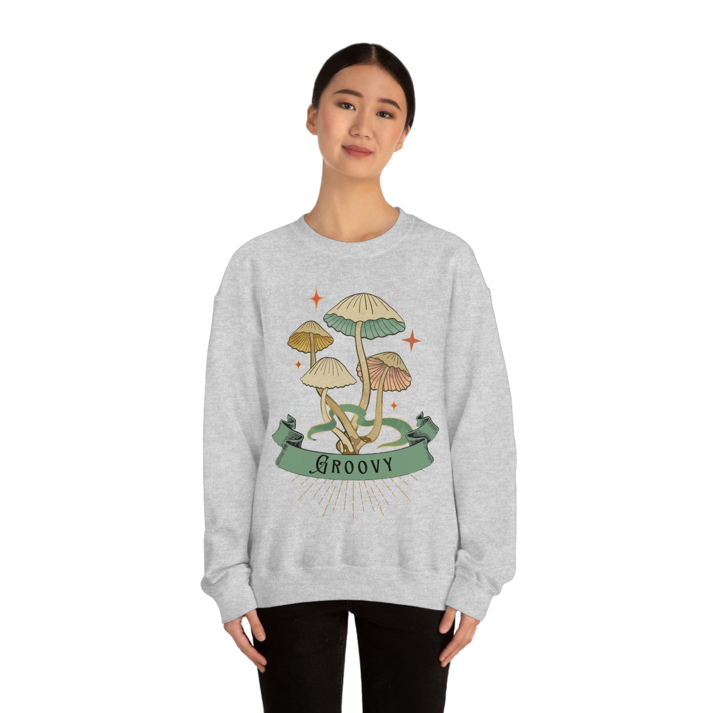 Groovy Shrooms Unisex Heavy Blend™ Crewneck Sweatshirt