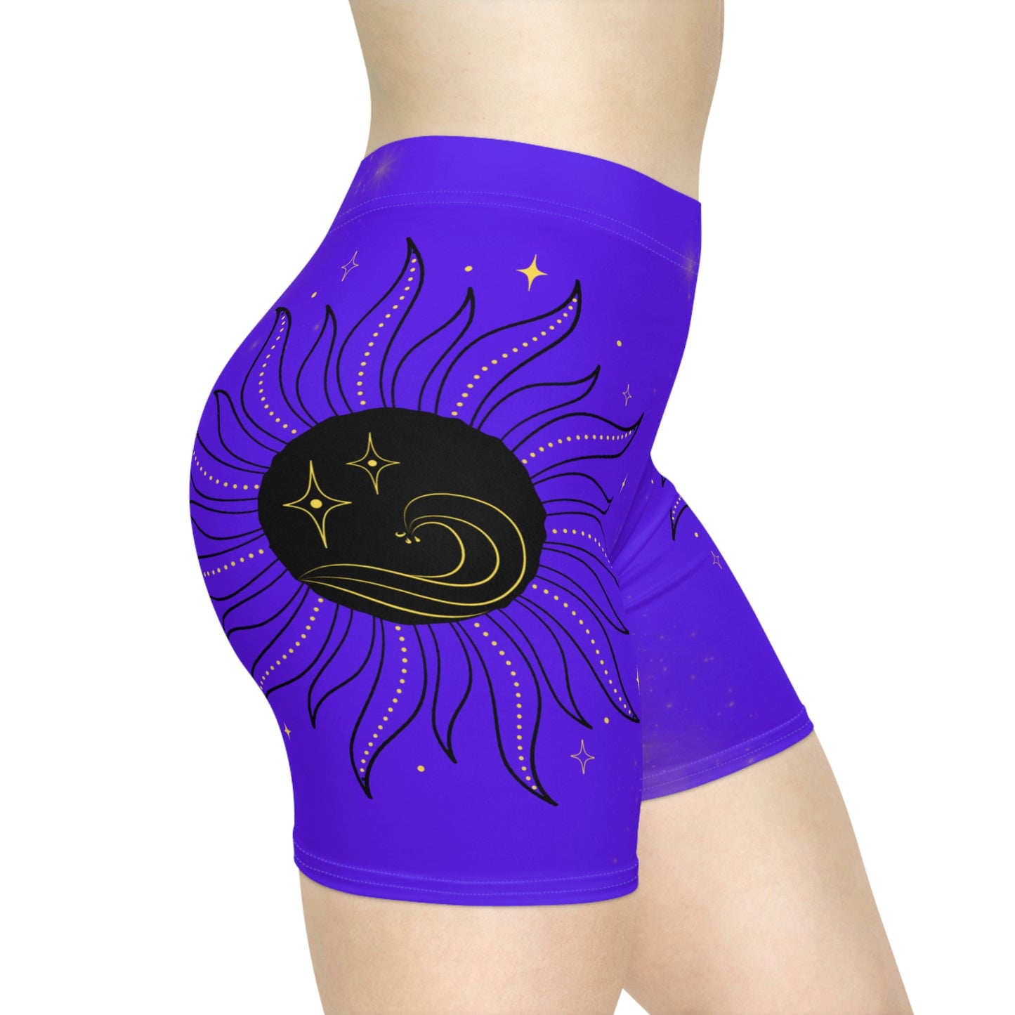 Purple Galaxy Sun Women's Biker Shorts