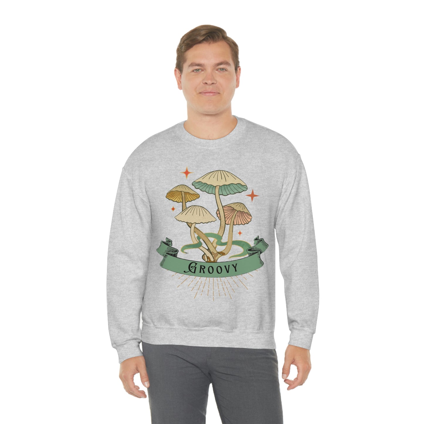 Groovy Shrooms Unisex Heavy Blend™ Crewneck Sweatshirt