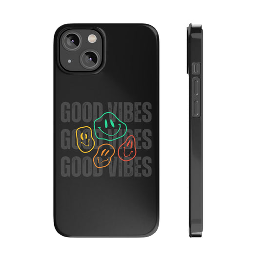 Good Vibes Smiley Faces Slim Phone Case, Case-Mate