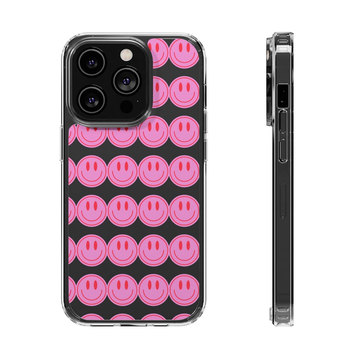 Pink Smiley Clear Case