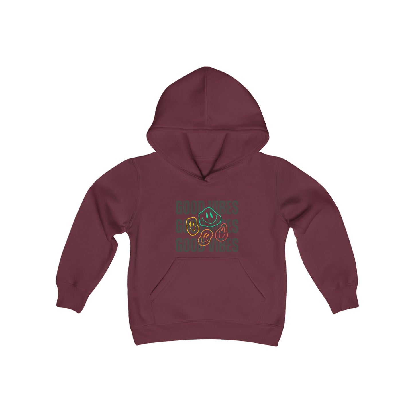 Good Vibes Smiley Faces Youth Hooded Sweatshirt