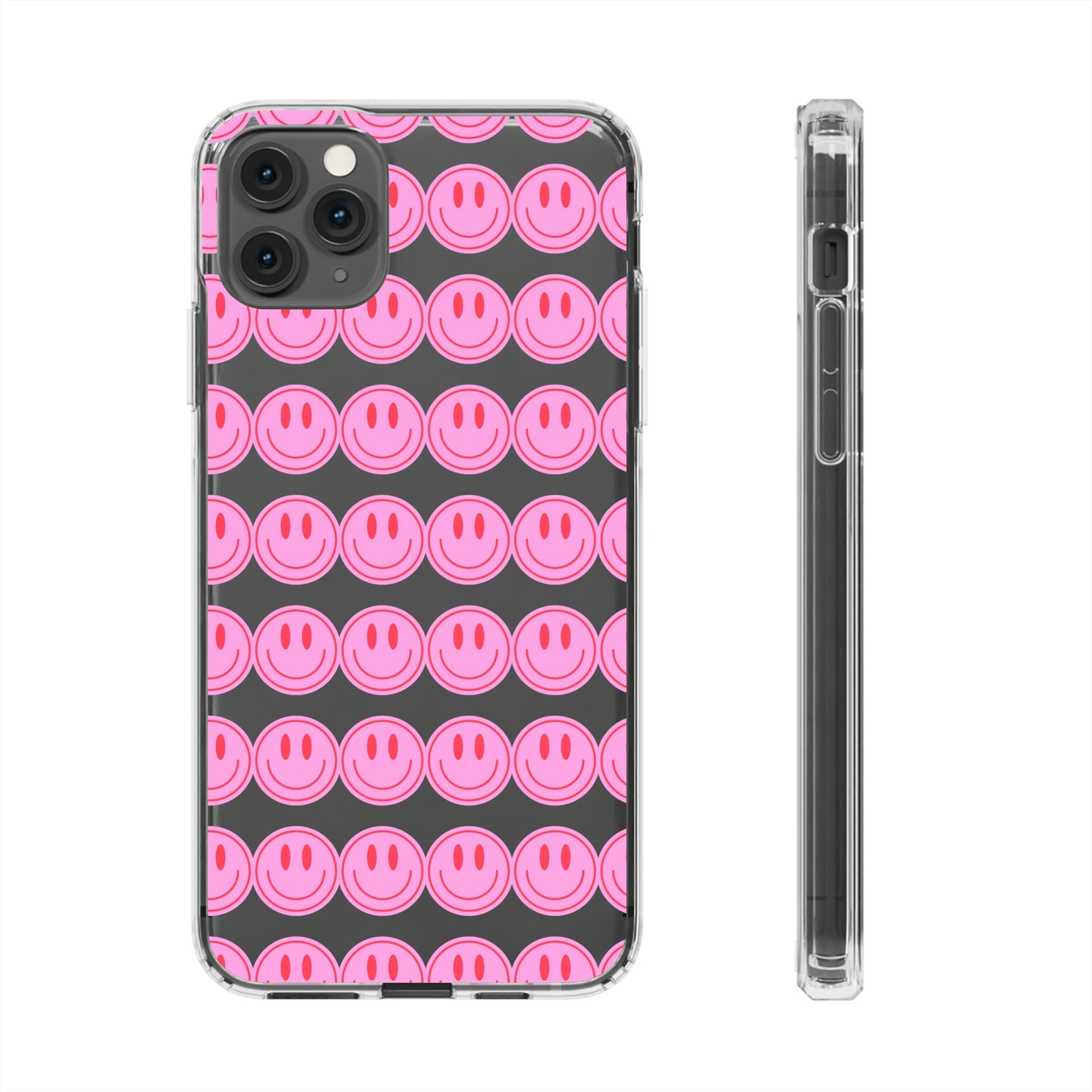 Pink Smiley Clear Case