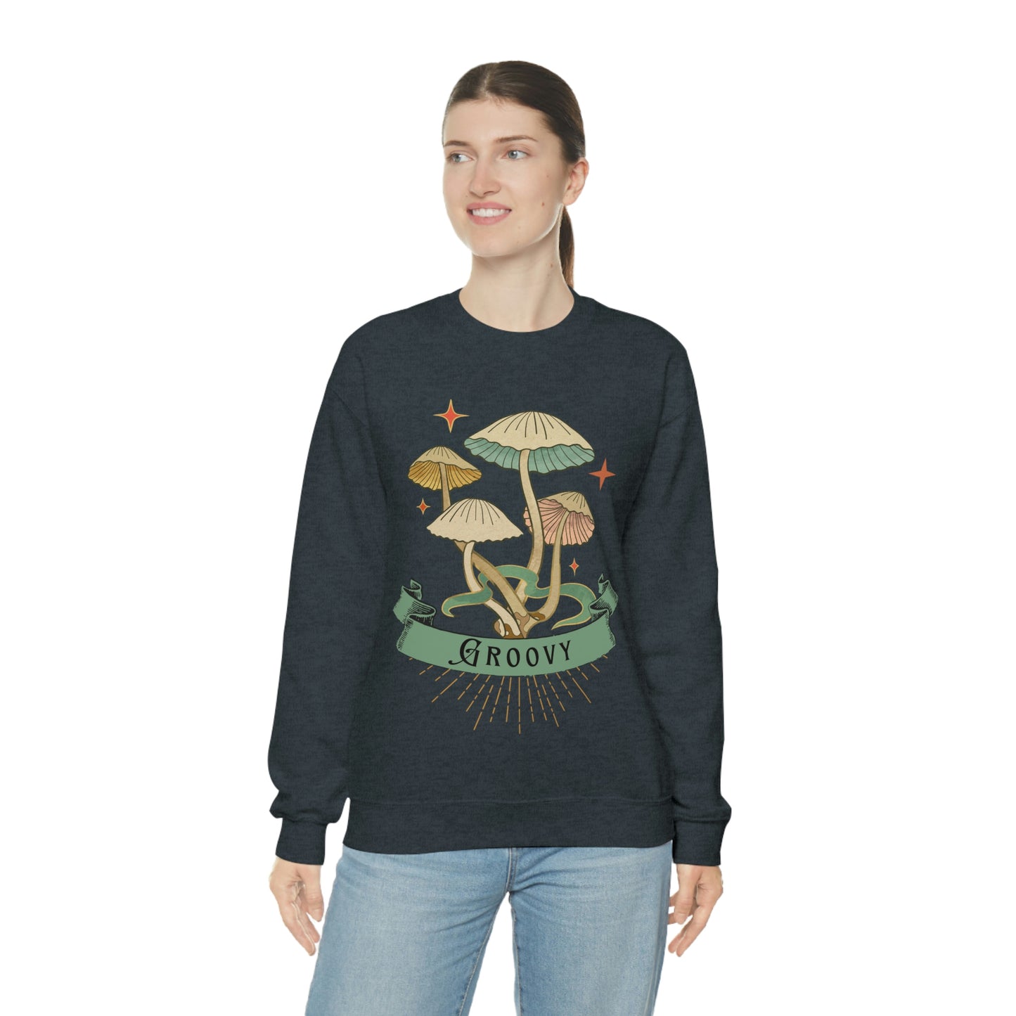 Groovy Shrooms Unisex Heavy Blend™ Crewneck Sweatshirt